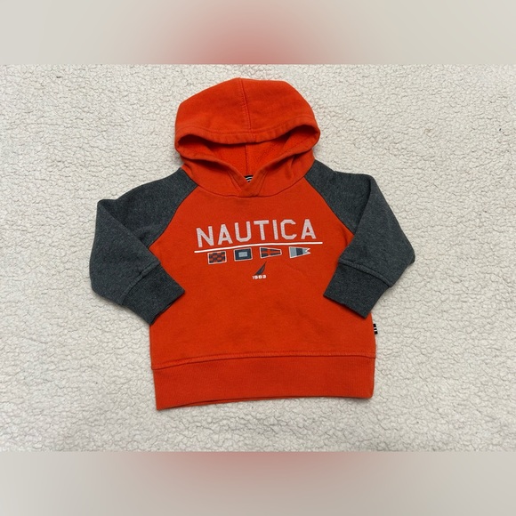 Nautica Kids' Orange and Charcoal Sweatshirt - Picture 1 of 6